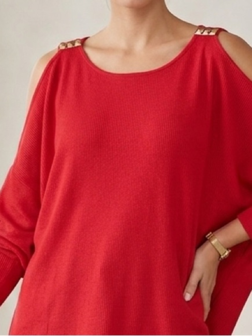 Michael Kors Crimson Cold Shoulder Top
